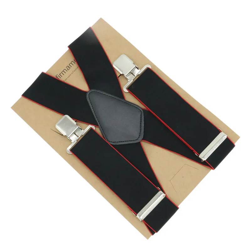 5 см X-back пэчворк 4 зажима Мужская мода рубашка брекет чулок черный и красный смешанные цвета бизнес использование