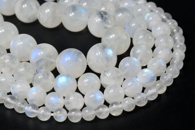 

Genuine Natural Blue Flash Moonstone Beads,Loose Beads,Grade AAA Round Shape 4mm 5mm 6mm 7mm 8mm 9mm 10mm.1 of 15"strand