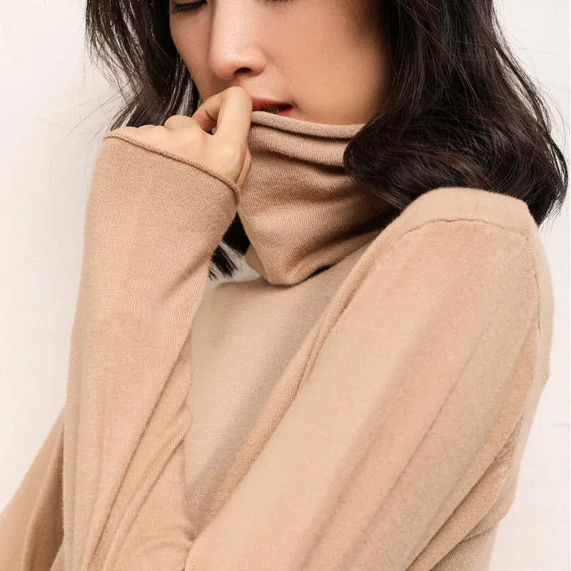 Autumn Winter Warm Solid Color Sweater Female Soft Fashion Casual Pullovers Loose Bottoming Tops Knitted Long Sleeve New Women 