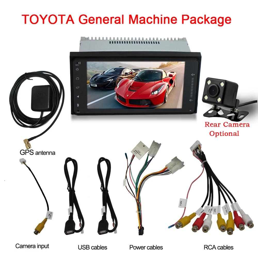 Excellent 2 Din Car Radio 7 Inches Player GPS Navigation Android 7.1 Dvd Automotivo Reversing Camera Bluetooth For TOYOTA General Machine 5
