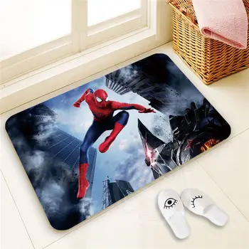 

Free Shipping Custom spider man Doormat Home Decor 100% Polyester Pattern Door mat Floor Mat foot pad SQ00722-@H0670