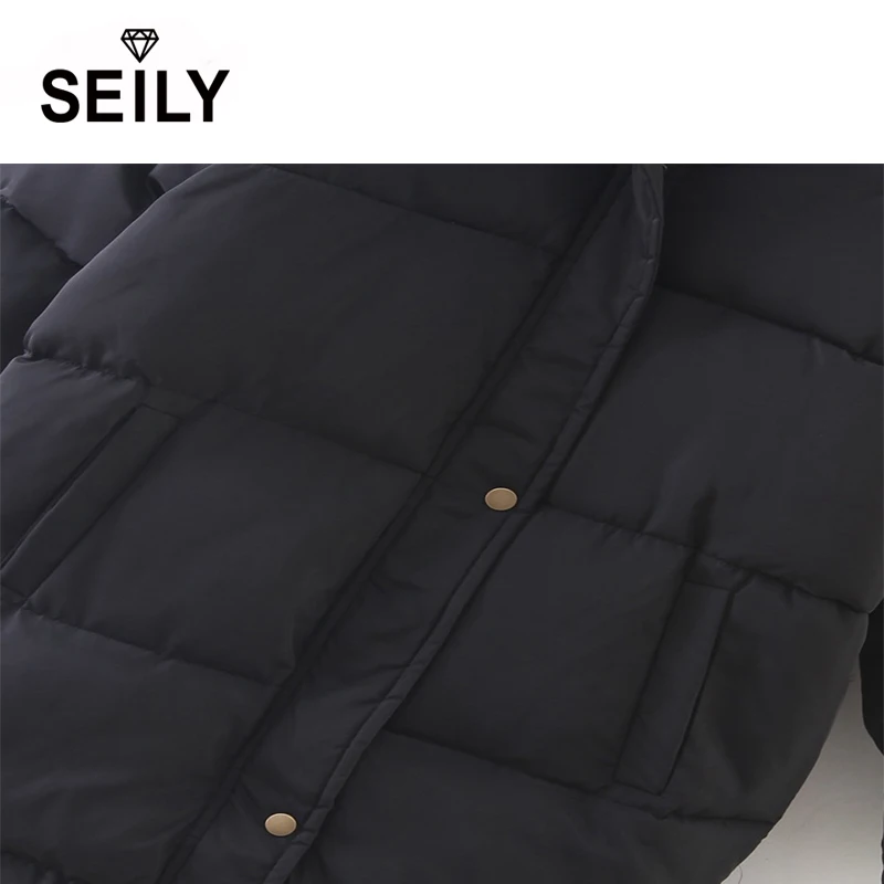 Seily Plus Size Long Winter Puffer Jacket Hooded Quilted Bread Cotton Thick Warm Coat Women Wear 2017 Fashion Parka Dresses
