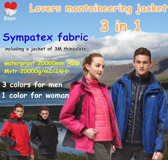Cheap men  winter sympatex Insulated Thermal thinsulate waterproof windproof two-piece mountaineering jacket windbreaker B-CMQ-0001