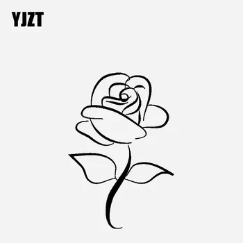 

YJZT 10.7CM*15.8CM Creative Decoration Of Roses Car Sticker Vinyl Decal Black/Silver C23-0562