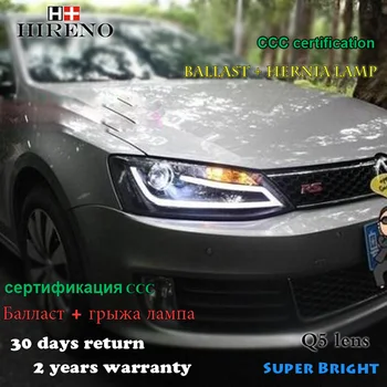 

Hireno Headlamp for 2012-2013 Volkswagen Jetta Headlight Assembly LED DRL Angel Lens Double Beam HID Xenon 2pcs