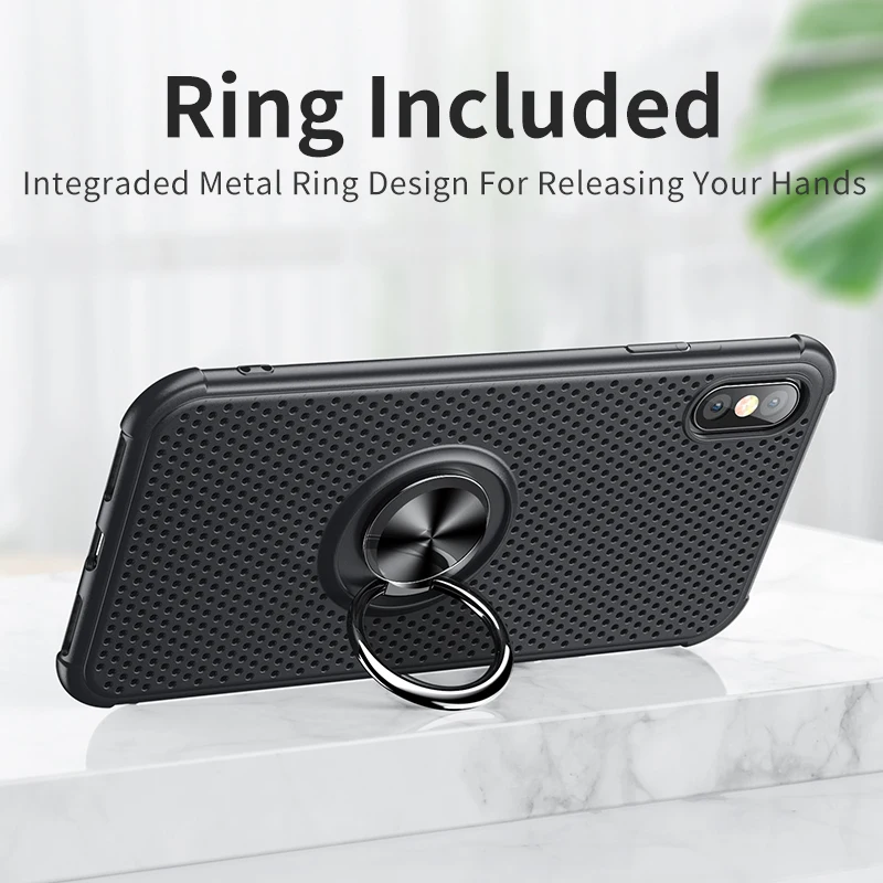 

Msvii Breath Magnetic Holder For iPhone XS MAX Case Soft TPU Finger Ring Cover For iPhone X 7 8 6 Plus Coque For iPhone XR