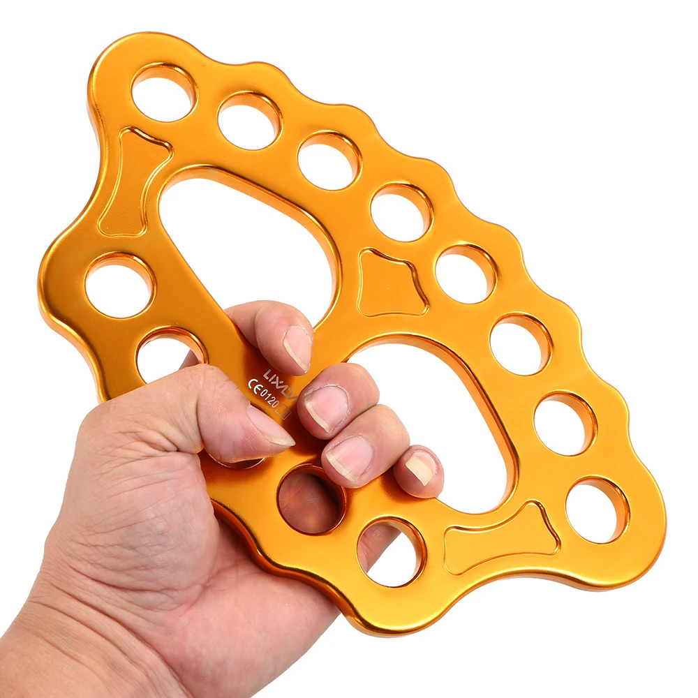45KN 8-hole Paw Rigging Plate for 0.8" Aerial & Tree Rock Climbing Rope Blue 