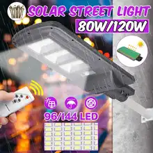 80 Вт/120 Вт светодиодный настенный светильник IP65 Солнечный уличный световой радар движения 2 в 1 постоянно яркий и индукционный солнечный датчик дистанционного управления