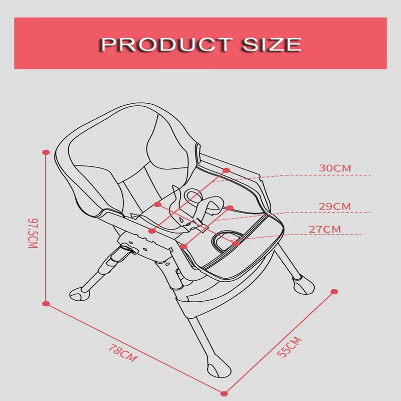 Детский обеденный стол и детский обеденный стул портативный складной многофункциональный Happy baby стульчик для кормления регулируемый и складной