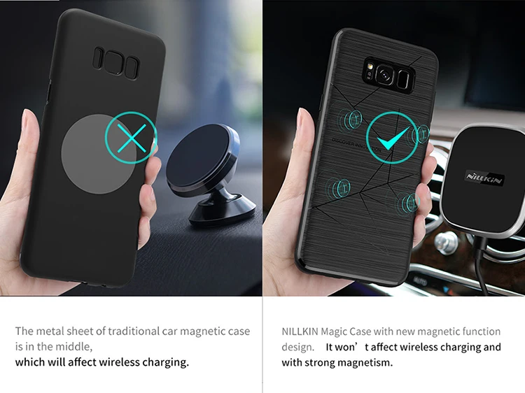 Nillkin Магнитная функция волшебный чехол для Samsung Galaxy S8 S8 плюс анти-отпечатков пальцев термополиуретановая накладка на заднюю панель из матовой Защитные чехлы для мобильных телефонов