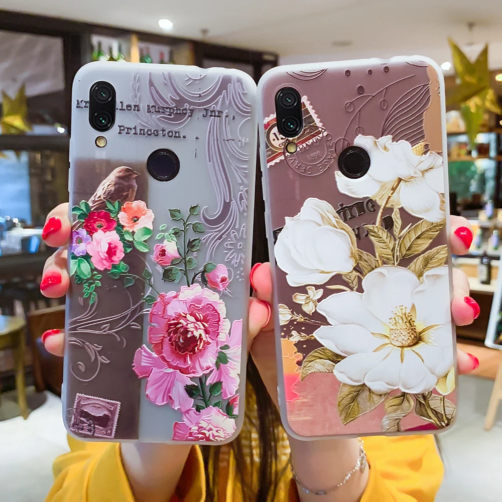 

Case For Xiaomi Redmi Note 7 Case Cover Floral Shockproof Redmi 7 Note 7 Pro Soft TPU Silicone Matte Phone Cover Xiomi Note 7