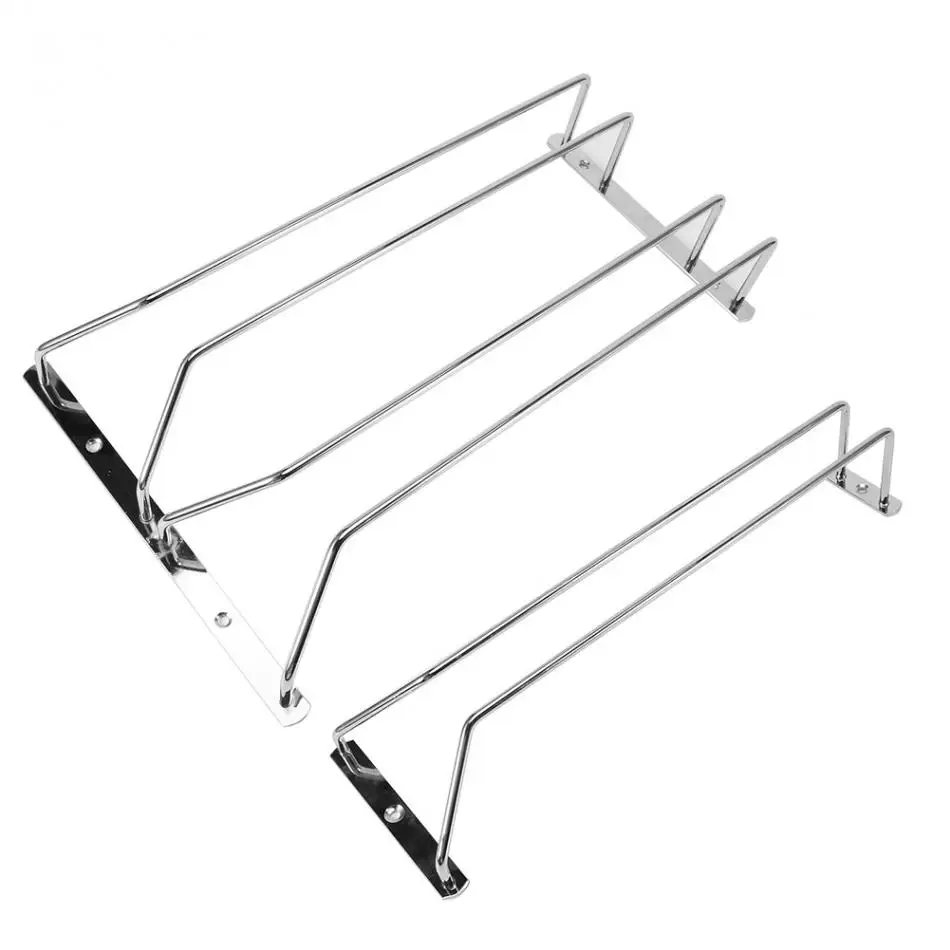

Stainless Steel Red Wine Cup Wine Glass Hanging Rack Stemware Cabinet Mounted Holder Western Restaurant Bar Pub Kitchen Use