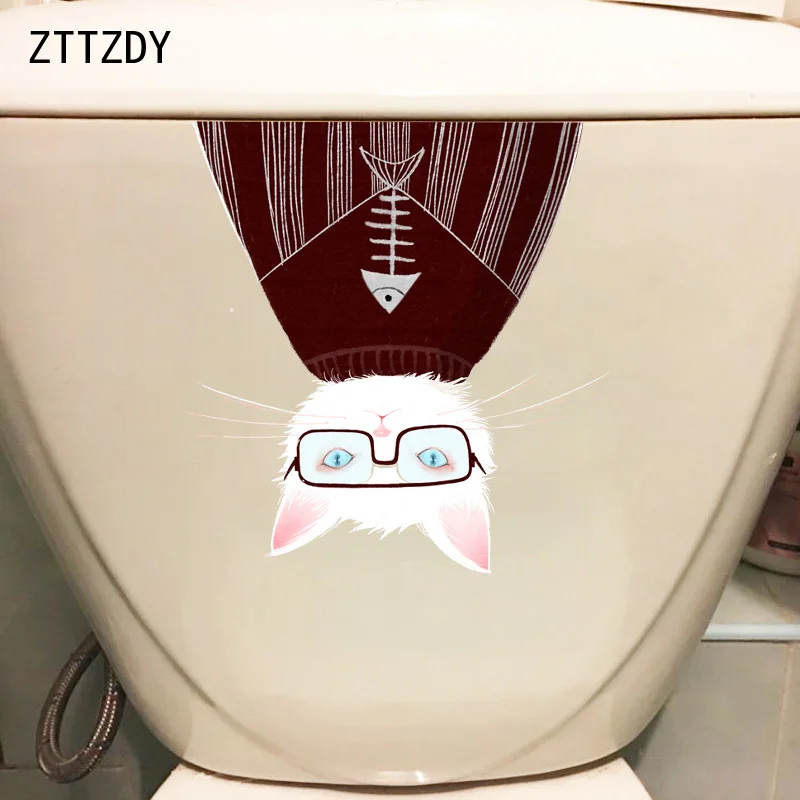 ZTTZDY 20 2*22 8 см крутая кошка спальня домашний декор Настенная Наклейка для туалета