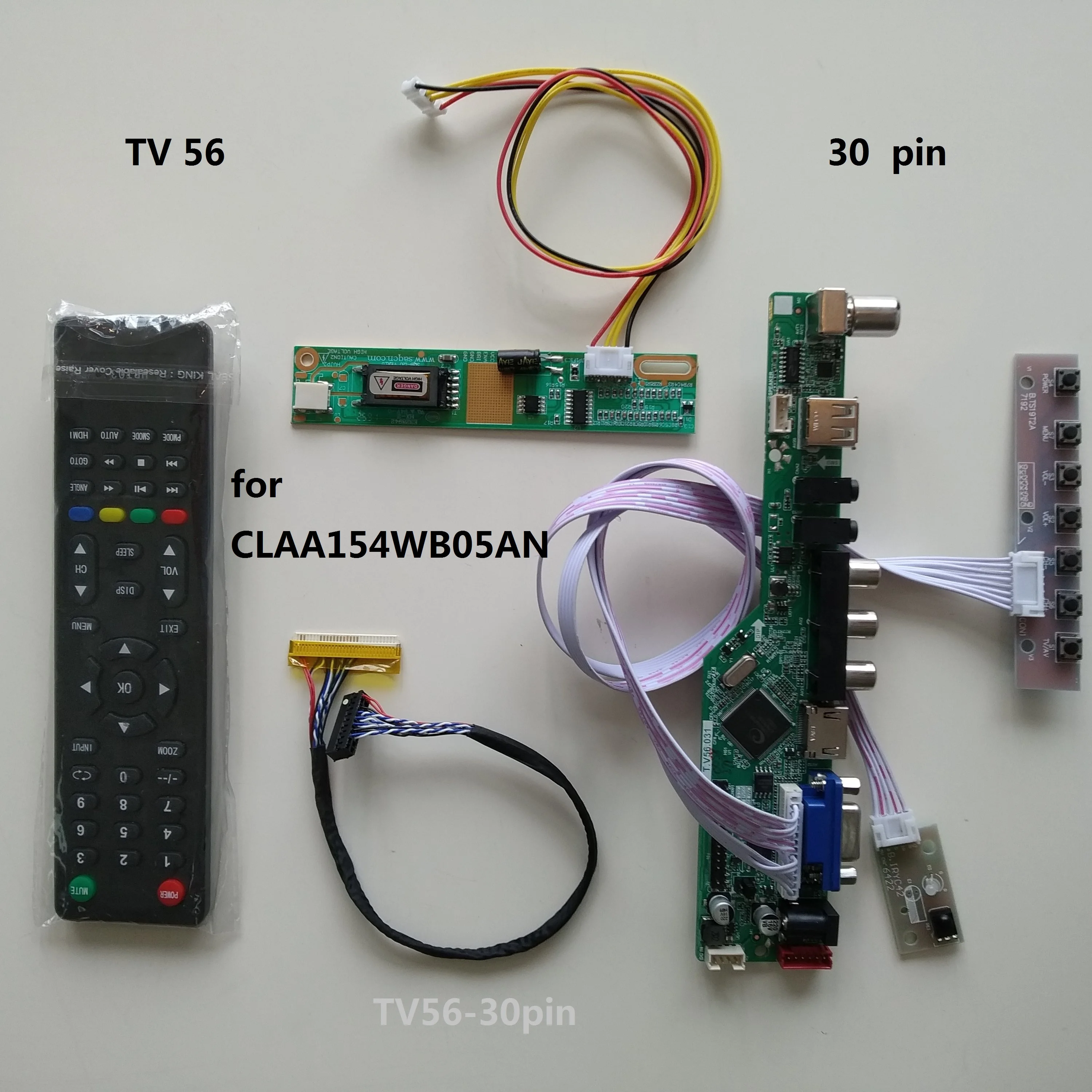  TV USB LED LCD AV VGA HDMI AUDIO Controller Board kit For CLAA154WB05AN 1280*800 15.4