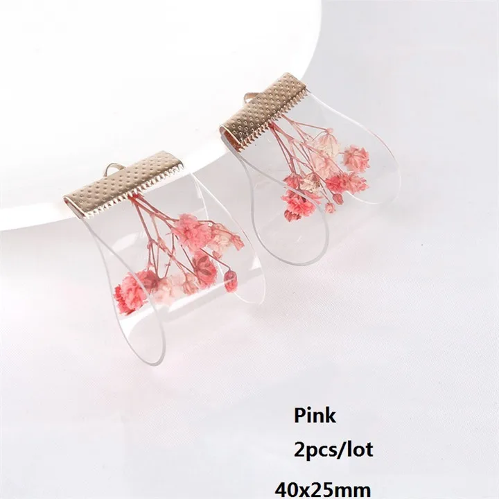 7  2pcs PVC Dried Flower Pendant For Hand Made Diy Earrings Necklace Jewelry Marking Stud Earrings Ear Clip Jewelry Accessories