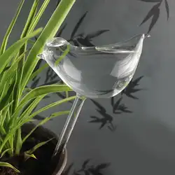 Самополив Глобус растения воды лампы Птица Форма прозрачного стекла полива устройство