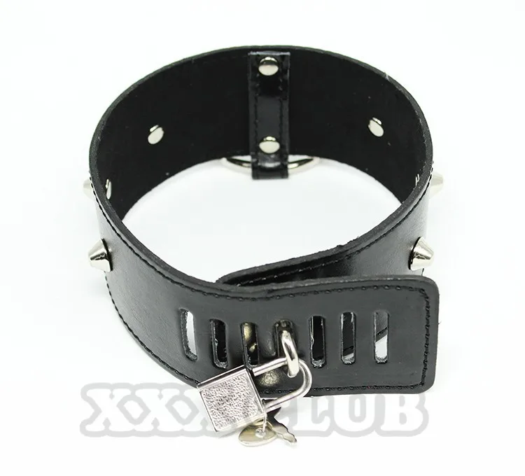 Thierry Adult Slave PU Collar Leash pet collar Sex Neck Ring with Lock for Women Men Adults Game Toys Novelty for Sex Game 5