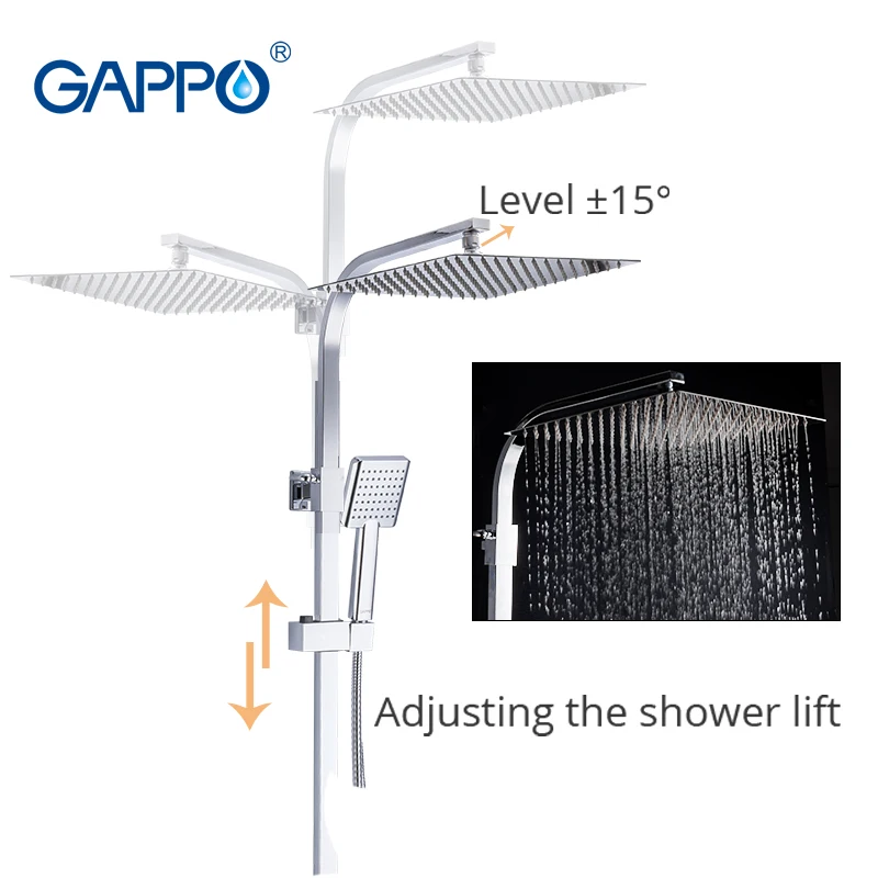 GAPPO shower Faucets thermostatic faucet bathroom shower faucet bath tub mixer wall mounted rainfall shower head set mixer taps