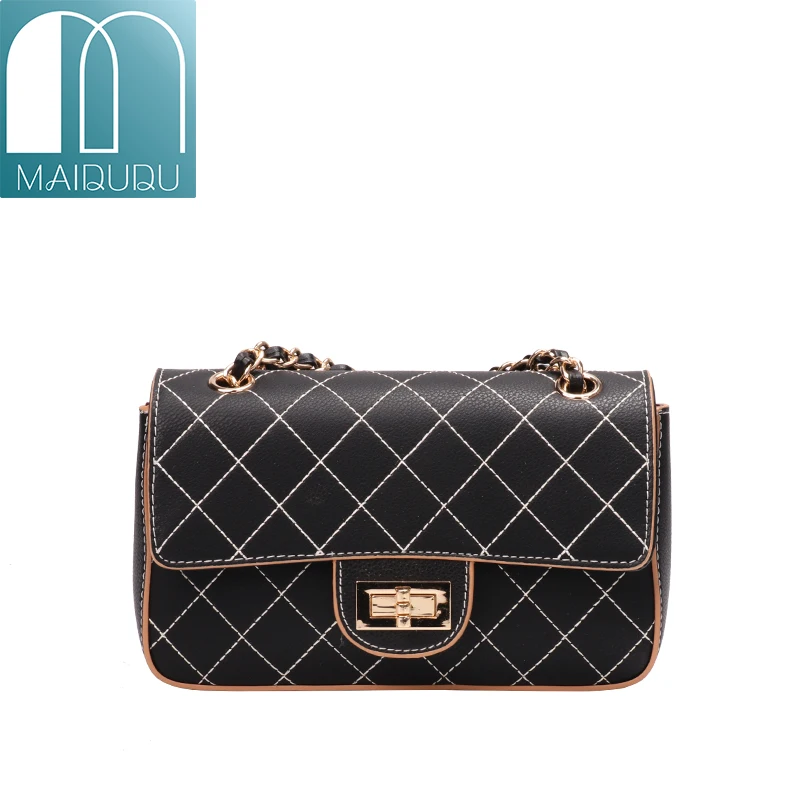 

MAIDUDU Microfiber Synthetic Leather Ling Plaid Thread Women Shoulder Bag Small 2018New Hasp Solid Color Crossbody Bags For Girl