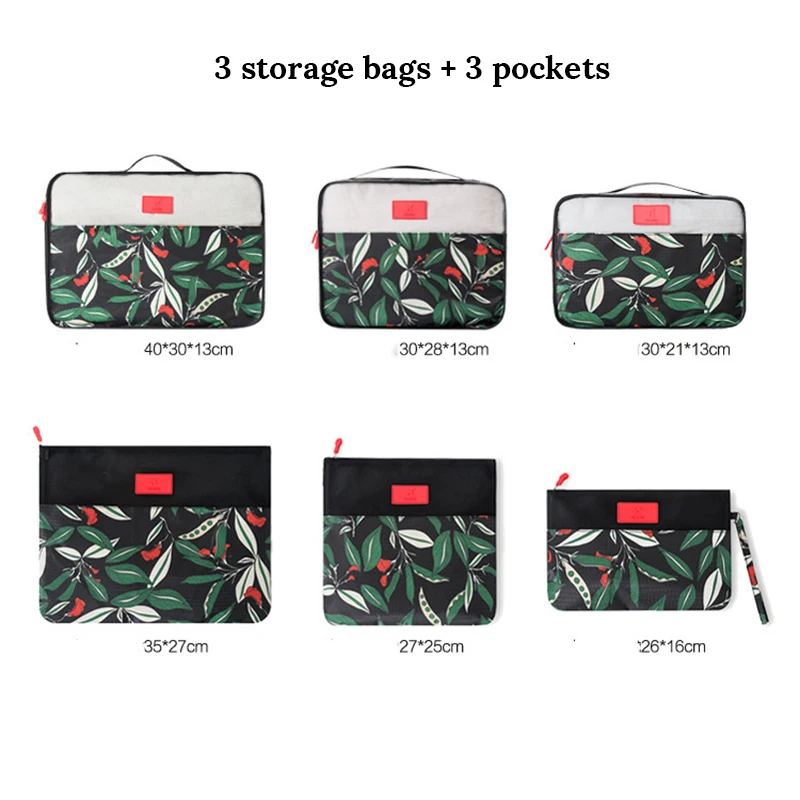2019 Travel accessories waterproof polyester travel storage bag six-piece portable travel large-capacity clothes storage bag set 2019 Travel accessories waterproof polyester travel storage bag six-piece portable travel large-capacity clothes storage bag set