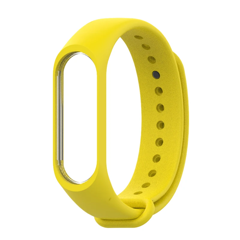 Силиконовый браслет mi Band 3, ремешок mi band 3, цветной ремешок, браслет, сменный смарт-браслет для Xiaomi mi, ремешок 3, аксессуары - Цвет: yellow