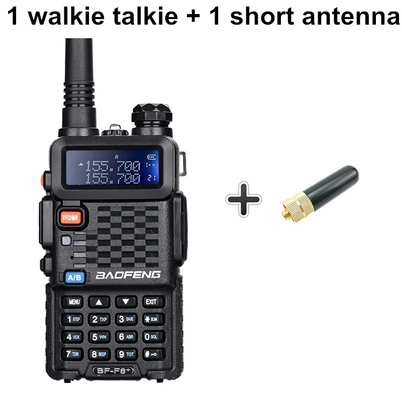 Add a short antenna Baofeng BF-F8+ Обновленная новая портативная рация полицейская двухсторонняя рация Pofung F8+ 5 Вт UHF VHF Двухдиапазонная наружная радиоприемопередатчик - Цвет: Add a short antenna
