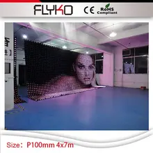 Мягкий Крытый Свадебный звездный свет светодиодный занавес 4 м x 7 м огнеупорный P10cm ночной клуб украшения церкви видео занавес