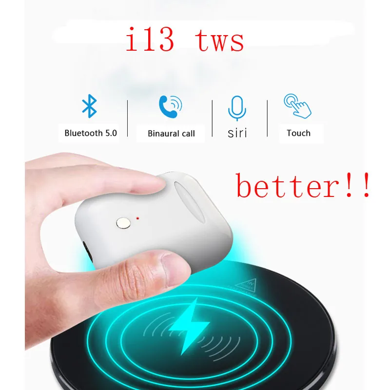 

2019 Original i13 TWS 1:1 Air pod Wireless Bluetooth 5.0 3D Surround Sound Earbud pk i10 i11 i12 tws for All smart phone ear pod