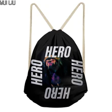 Подгонянный простой стиль женская сумка на шнурке мультфильм животных мешок пакет для девочек снаружи Путешествия Рюкзак ежедневного использования пакет