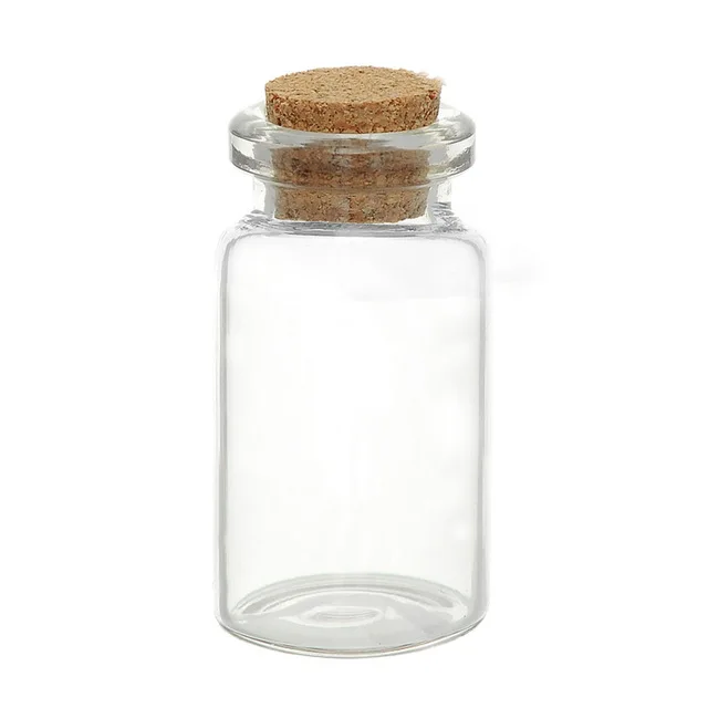 

Glass Bottles Cylinder Jewelry Vials Cork Stoppers Transparent 10pcs/set