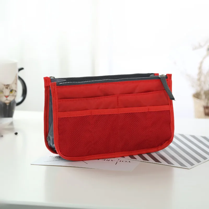 Portable Makeup bag Canvas Travel Bags Make Up Organizer Bag Women Men Casual Multifunctional Cosmetic Toiletry Storage Handbag - Цвет: Красный