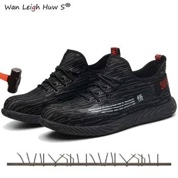 

Men's Work Safety Shoes Quality Men's Fashion Casual Outdoor Rubber Non-slip Puncture Shoes Comfortable Protective Shoes 36-47