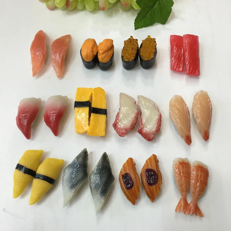 

Simulation Japanese sushi Fake Meat Model Ornaments Photography Props PVC Sashimi Arctic Food Store Decorative Home Crafts Toy