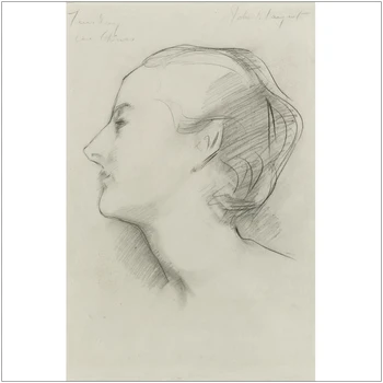 

girls portrait classical portrait sketch poster painting portrait posters modern art decoration sketch John Singer Sargent