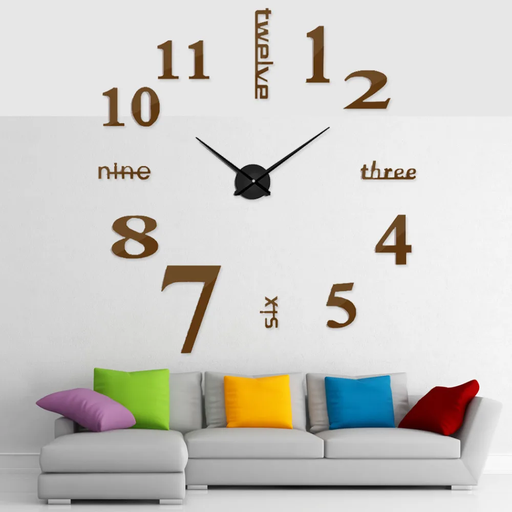 

2018 New Clock Watch Wall Clocks Acrylic+EVA Single Face Diy Quartz Needle Wall Clocks Home Decoration Living Room Wall Clocks