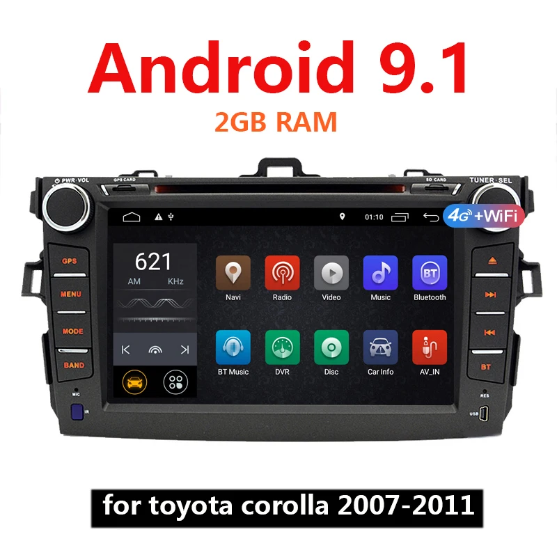 

Android 9.1 Car Mp5 Video Player 2G RAM 2 Din Autoradio 2Din for Toyota Corolla 2007-2011 GPS USB WIFI Stereo 46