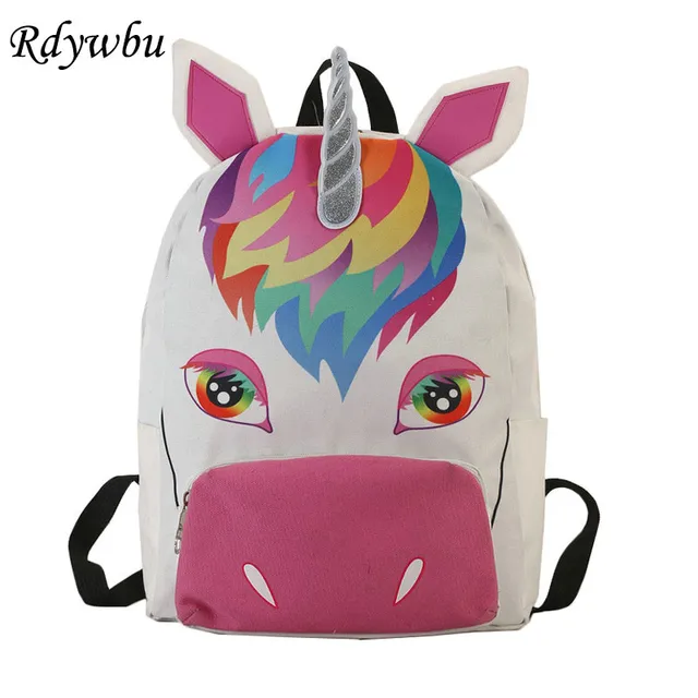 Rdywbu Cute 3d Unicorn Printing Backpack Personality Children School Rdywbu Cute 3d Unicorn Printing Backpack Personality Children School Book Bag S Animal Canvas Travel