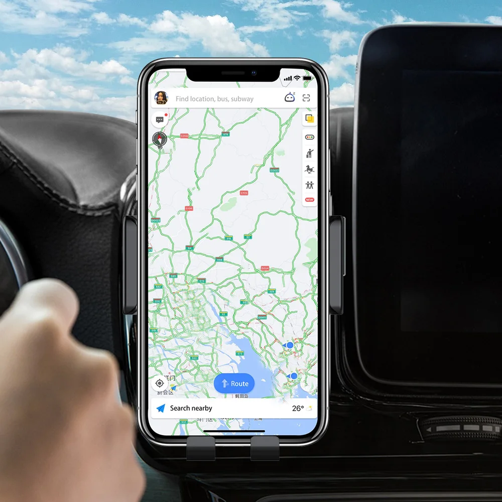 Ascromy 10 Вт автомобильное Qi Быстрое беспроводное зарядное устройство для iPhone XR 11 Pro Max 8 Plus samsung S10 Автомобильный держатель для телефона интеллектуальная сенсорная зарядка