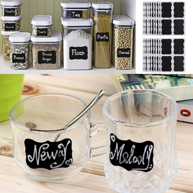 sticker labels for jars nai yue 36pcs set black board kitchen jam