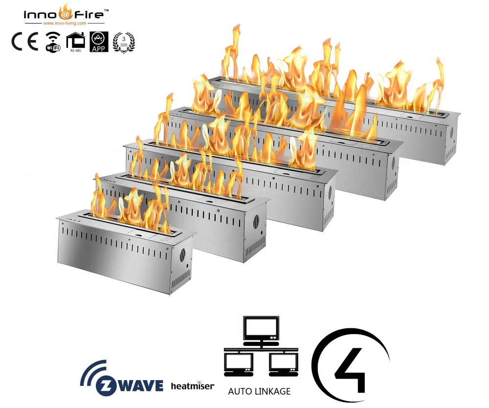 Inno гостиная 30 дюймов биотоплива смарт-горелка вставка этанол дымоход пульт дистанционного управления