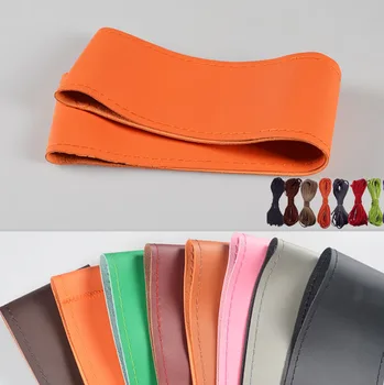 

Braid on sports genuine leather steering wheel cover for car accessories Case on steering-wheel pad volante covers for women