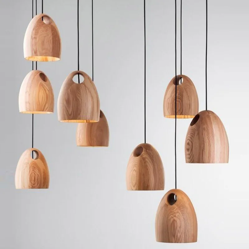 Modern Wooden Hanging Lamp Suspension Fixture Home Kitchen ...
