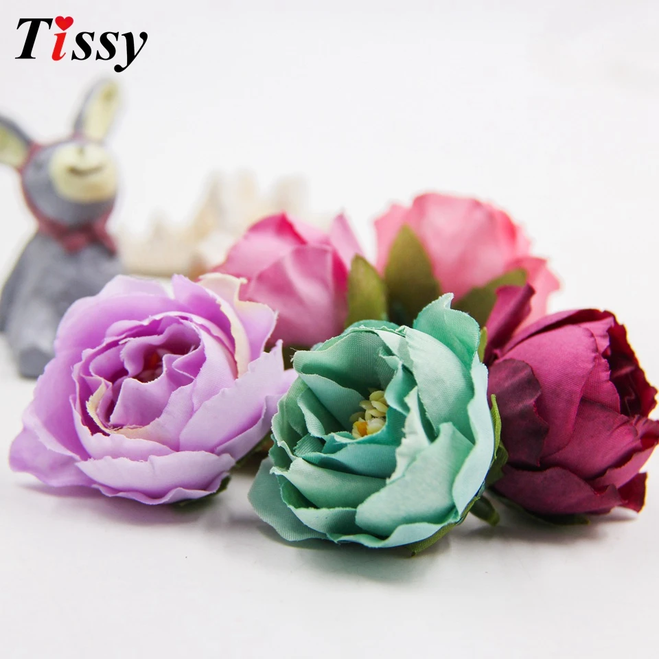 20PCS Artificial Peony Flower Head Multi Colors Silk Flower Heads For