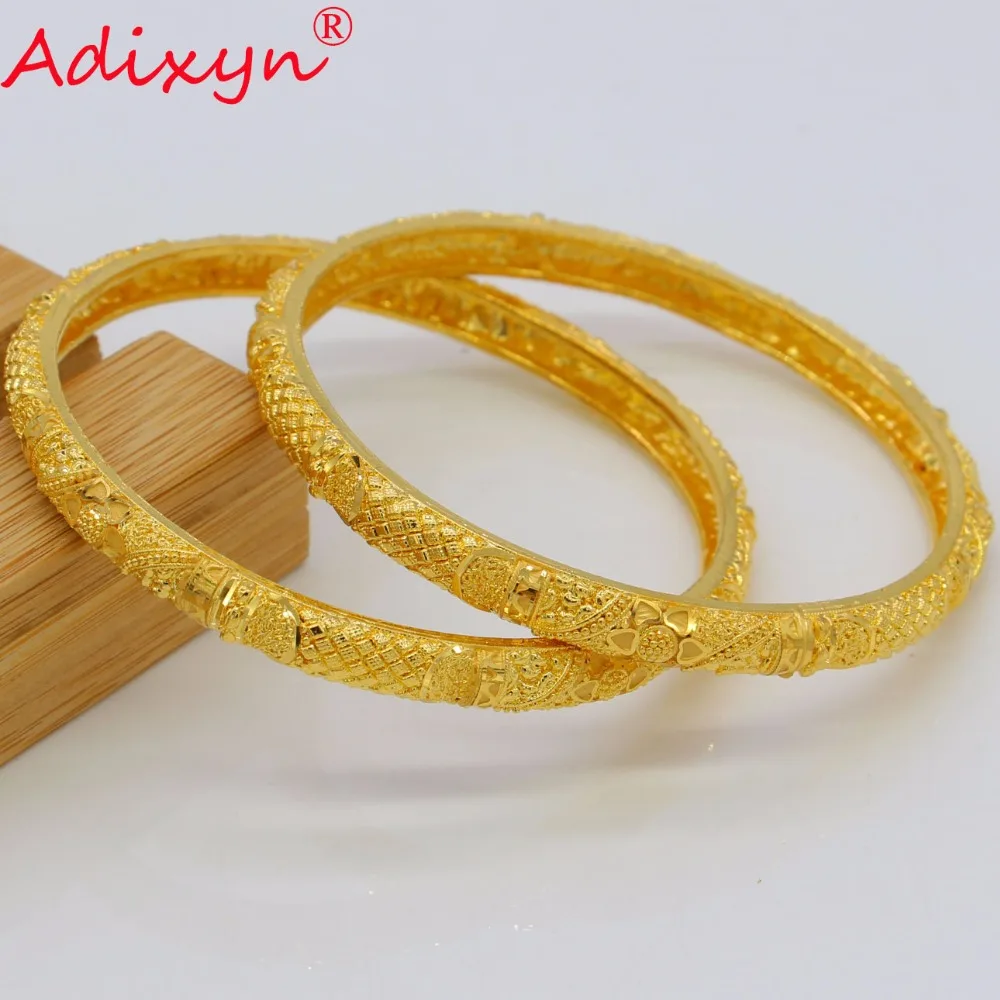 

Adixyn Two Pieces Bangles Women Gold Color Dubai Bangles&Bracelet African/Ethiopian/Arab/Kenya/Middle East Party Gifts N07016