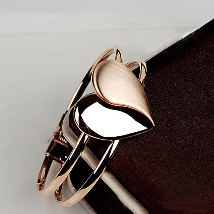 Безупречный Модный женский элегантный браслет в форме сердца браслет наручная повязка наручник шикарный подарок ювелирные изделия фантазийные браслеты прекрасные 533