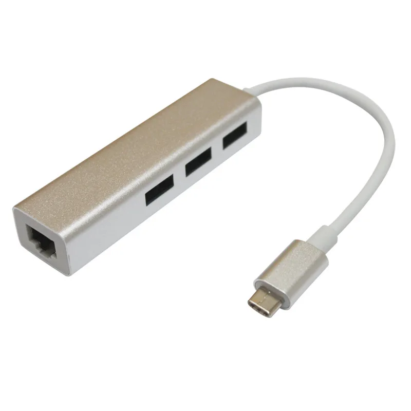 Kembona 4 в 1 USB Type-C концентратор с 1000 Мбит/с сетевой адаптер с портом Ethernet и 3* Порт USB 3.0 USB c концентратор для Macbook