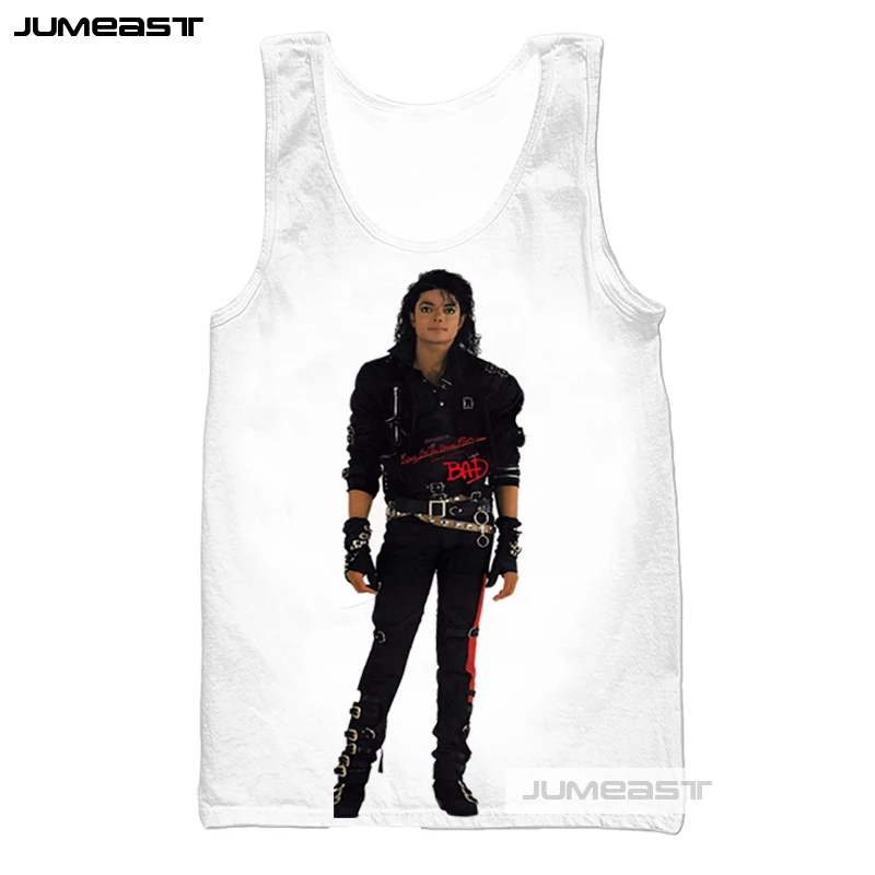 Jumeast бренд Майкл Джексон 3d печатных для мужчин/женские топы Классический американский певица футболка без рукавов унисекс танцы King - Цвет: 2