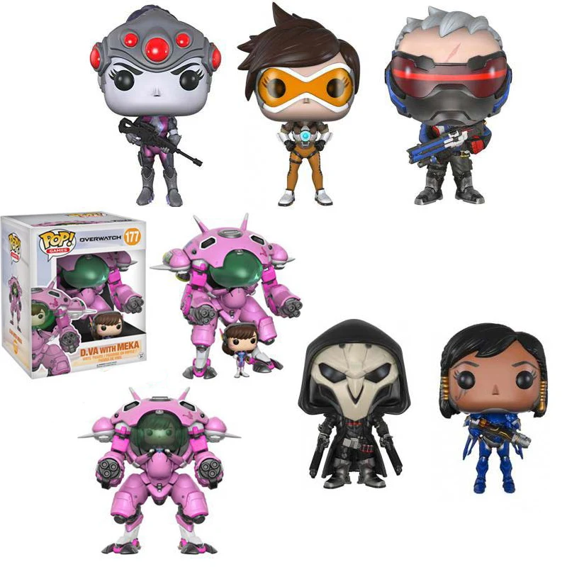 

FUNKO POP OW Game OverWatche Widowmaker Reaper WINSTON SOLDIER:76 D.VA WITH MEKA PVC Action Figure Model toys for Children gift