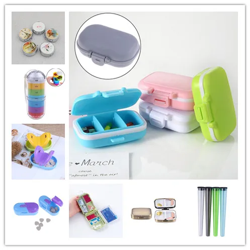 1PC Portable Mini Pill Case Medicine Box Travel Tablet Holder Container Makeup Jewelry Refillable Bottles Multi Styles