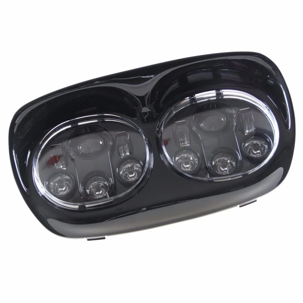 

Dual LED Projector Headlight Bulb Assembly Road Glide black housing color